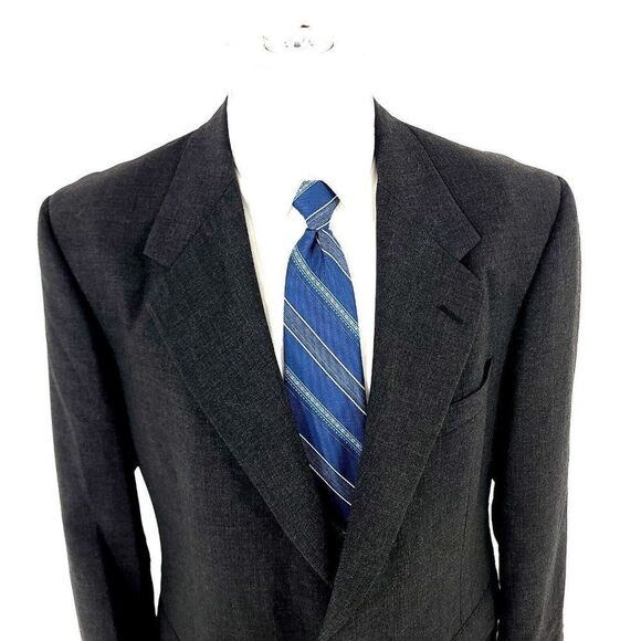 Tom James Executive Wool 2 Button Blazer 42R Or Slim 44R‎ Gray - Picture 1 of 13